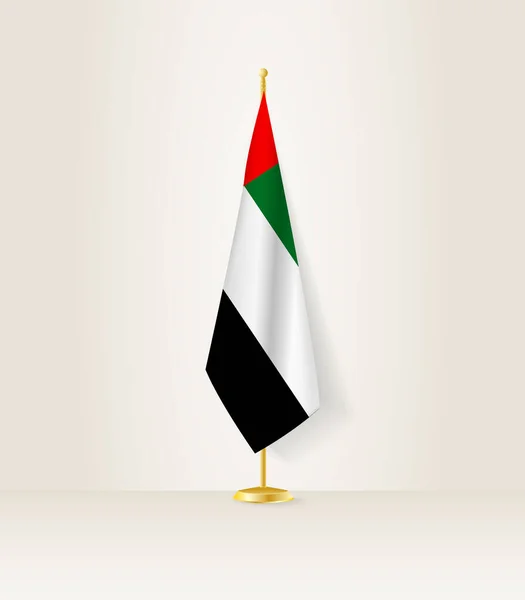 Vlajka Spojených Arabských Emirátů Vlajkovém Stánku — Stockový vektor