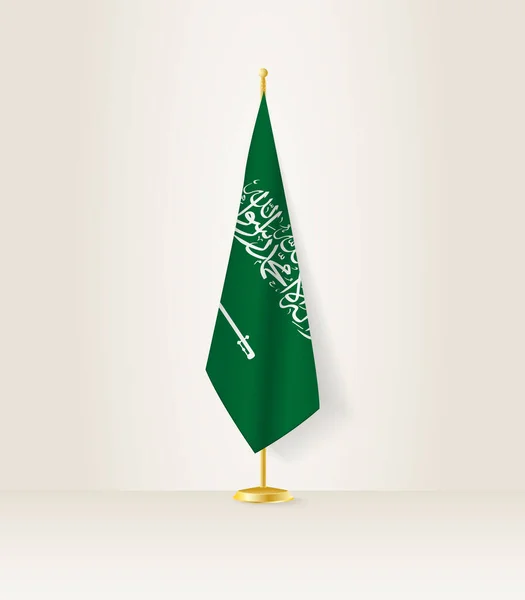 Saudiarabiens Flagga Flaggstång — Stock vektor
