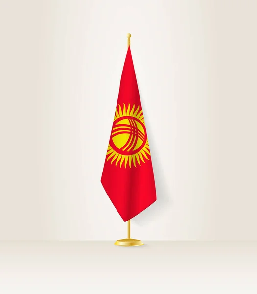 Kyrgyzstan Flag Flag Stand — Stock Vector
