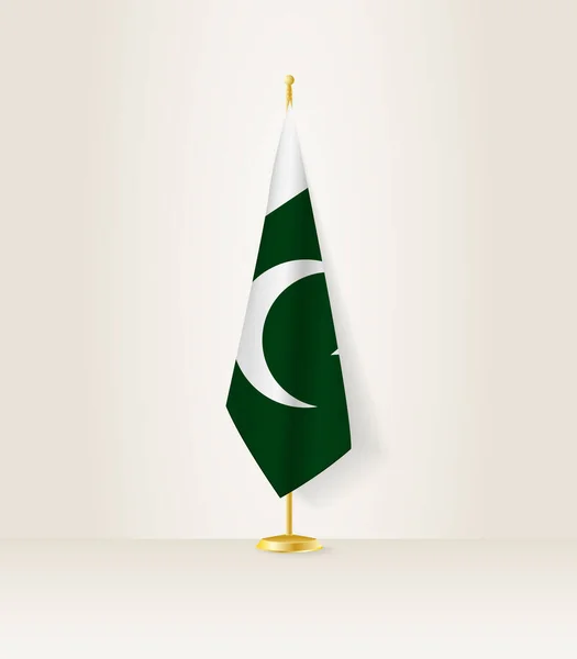Флаг Пакистана Стенде Флагом — стоковый вектор
