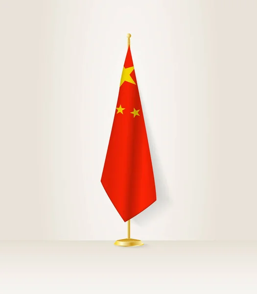 Bandiera Cinese Supporto Bandiera — Vettoriale Stock