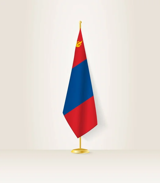 Bandera Mongolia Puesto Bandera — Vector de stock