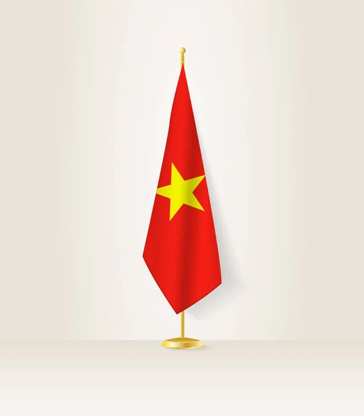 Bendera Vietnam Pada Stand Flag - Stok Vektor