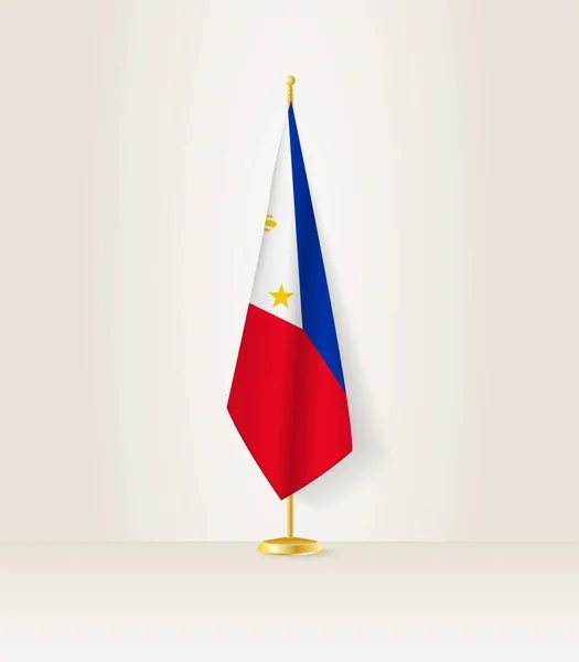 Filippinerna Flagga Ett Flaggställ — Stock vektor