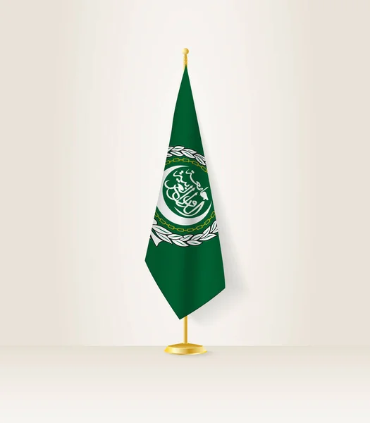 悬挂在旗杆上的阿拉伯联盟旗帜 — 图库矢量图片