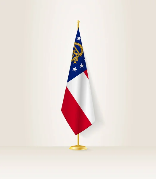 Флаг Грузии Стенде Флагом — стоковый вектор