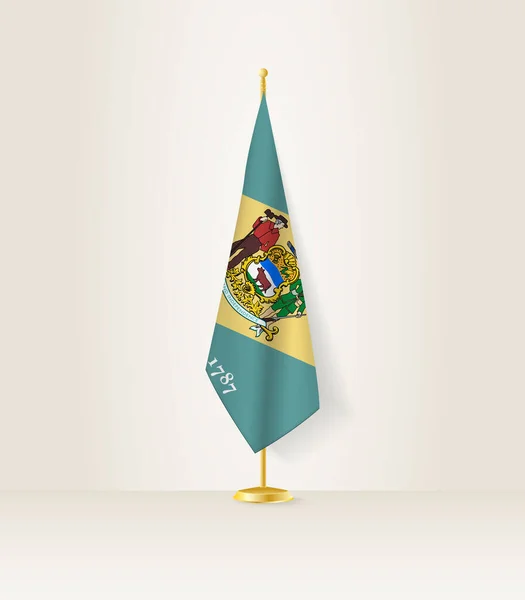 Delaware Flag Flag Stand — Stock Vector