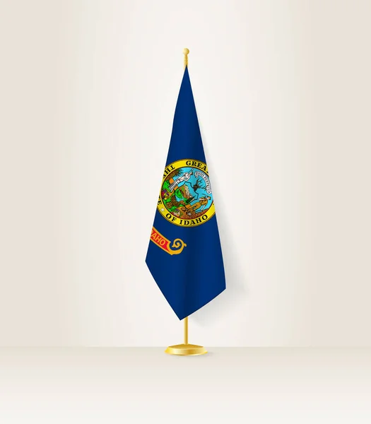 Idaho Vlag Een Vlaggenstandaard — Stockvector