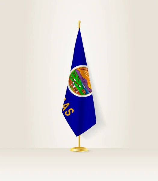 Bandiera Kansas Supporto Bandiera — Vettoriale Stock