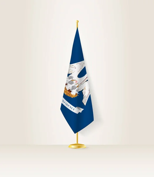 Louisiana Zászló Zászlóállványon — Stock Vector