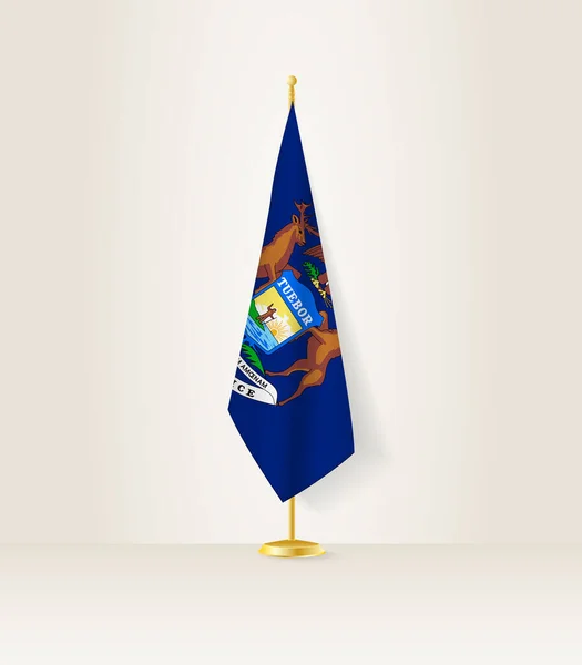 Bandera Michigan Puesto Bandera — Archivo Imágenes Vectoriales