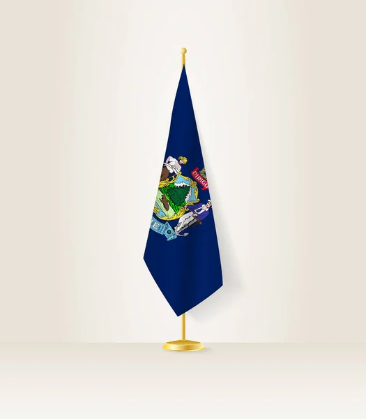 Bandiera Del Maine Supporto Bandiera — Vettoriale Stock