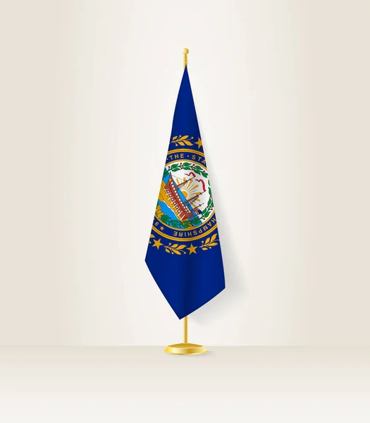 Bandiera Del New Hampshire Uno Stand Bandiera — Vettoriale Stock