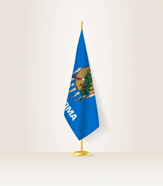 俄克拉荷马州国旗立在旗台上 — 图库矢量图片