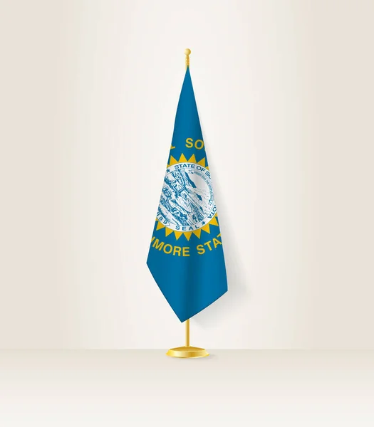 Bandiera Del Dakota Del Sud Uno Stand Bandiera — Vettoriale Stock