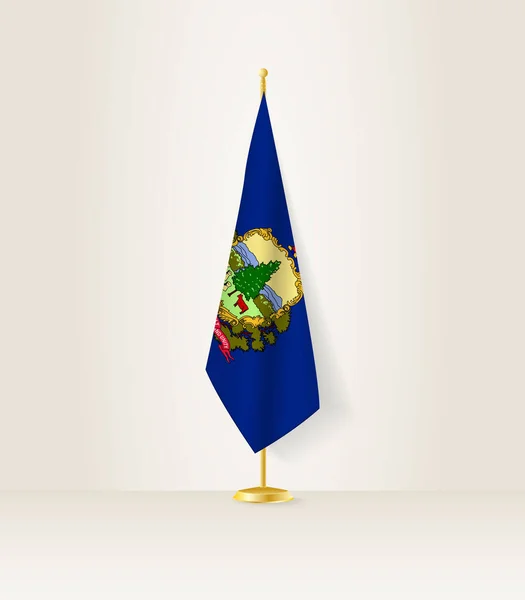 旗台の上のバーモント旗 — ストックベクタ