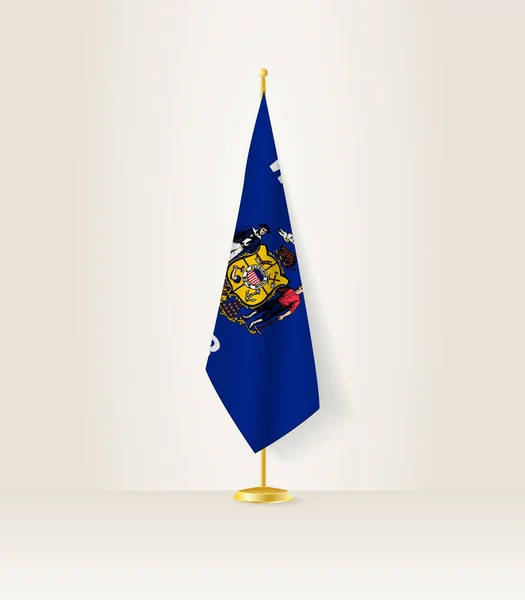 Bandeira Wisconsin Suporte Bandeira — Vetor de Stock