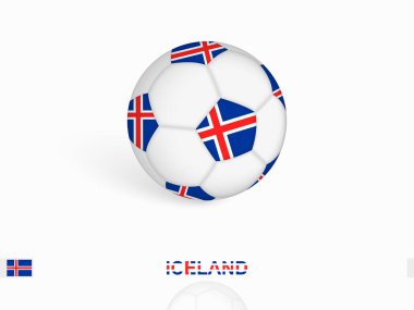 İzlanda bayraklı futbol topu, futbol ekipmanları.