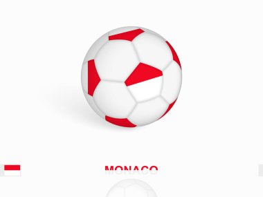 Monako bayraklı futbol topu, futbol ekipmanları..