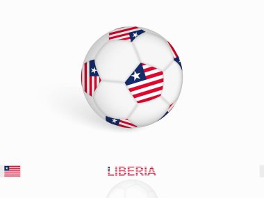 Liberya bayraklı futbol topu, futbol ekipmanları..