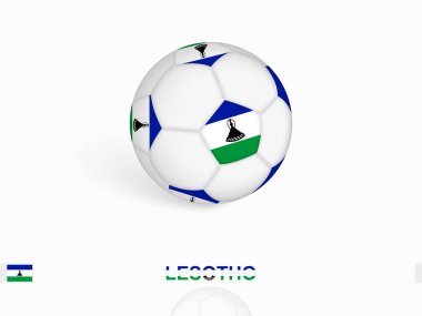 Lesotho bayraklı futbol topu, futbol ekipmanları.