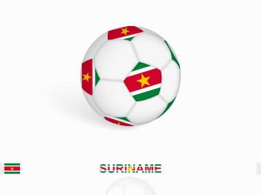 Surinam bayraklı futbol topu, futbol ekipmanları.