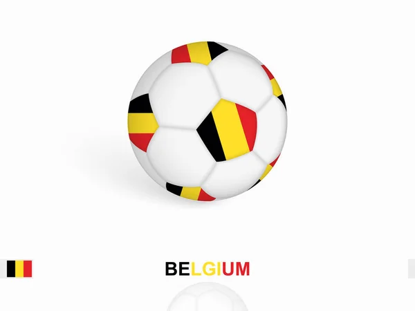 Pallone Calcio Con Bandiera Belga Attrezzature Sportive Calcio — Vettoriale Stock