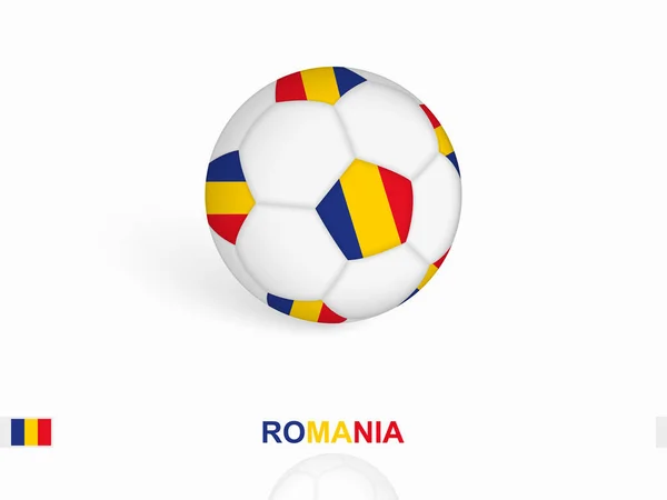 Pallone Calcio Con Bandiera Della Romania Attrezzature Sportive Calcio — Vettoriale Stock