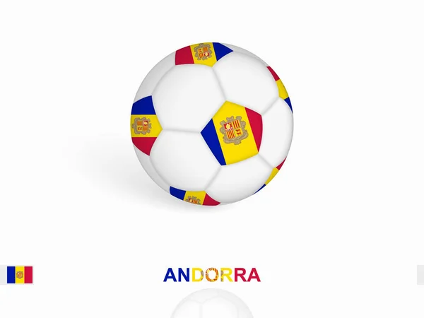 悬挂安道尔国旗的足球 足球运动器材 — 图库矢量图片