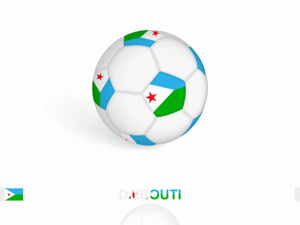 Voetbal Met Vlag Van Djibouti Voetbaluitrusting — Stockvector