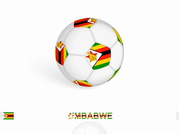 Bola Futebol Com Bandeira Zimbabué Equipamento Desportivo Futebol —  Vetores de Stock