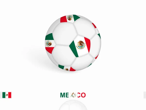 stock vector Soccer ball with the Mexico flag, football sport equipment.