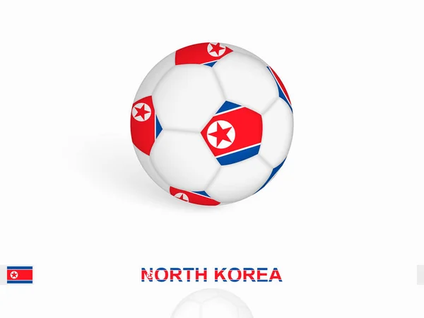 Fußball Mit Der Nordkoreanischen Flagge Fußballsportausrüstung — Stockvektor