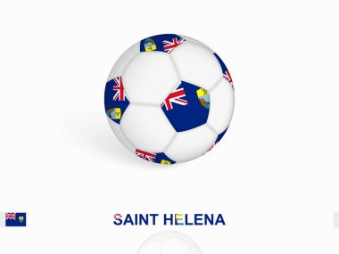 Saint Helena bayrağıyla futbol topu, futbol ekipmanları..