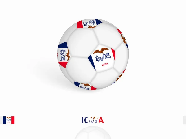 Balón Fútbol Con Bandera Iowa Equipo Deportivo Fútbol — Vector de stock