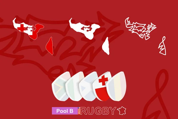 Mapas Tonga Tres Versiones Para Campeonato Internacional Rugby — Archivo Imágenes Vectoriales