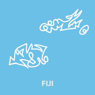 Rugby turnuvası için Fiji 'nin soyut vuruş haritası.