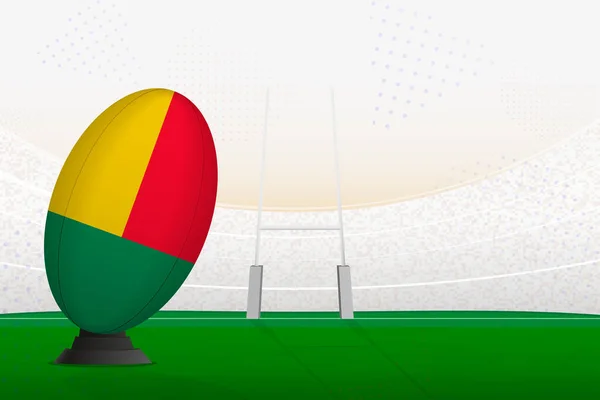 Balón Rugby Selección Nacional Benín Estadio Rugby Los Puestos Gol — Vector de stock