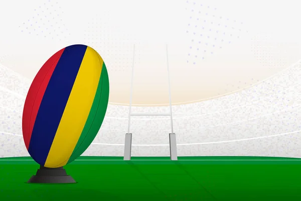 Mauricius Národní Tým Rugby Míč Ragby Stadionu Branky Příspěvky Příprava — Stockový vektor