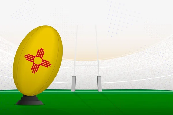 Nový Mexiko Národní Tým Rugby Míč Ragby Stadionu Branky Příspěvky — Stockový vektor