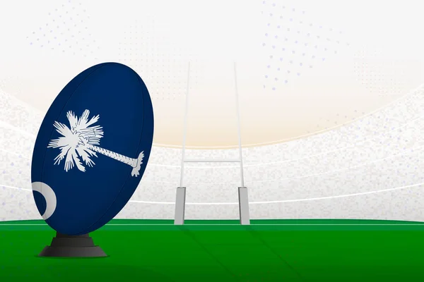 Jižní Karolína Národní Tým Rugby Míč Ragby Stadionu Branky Příspěvky — Stockový vektor