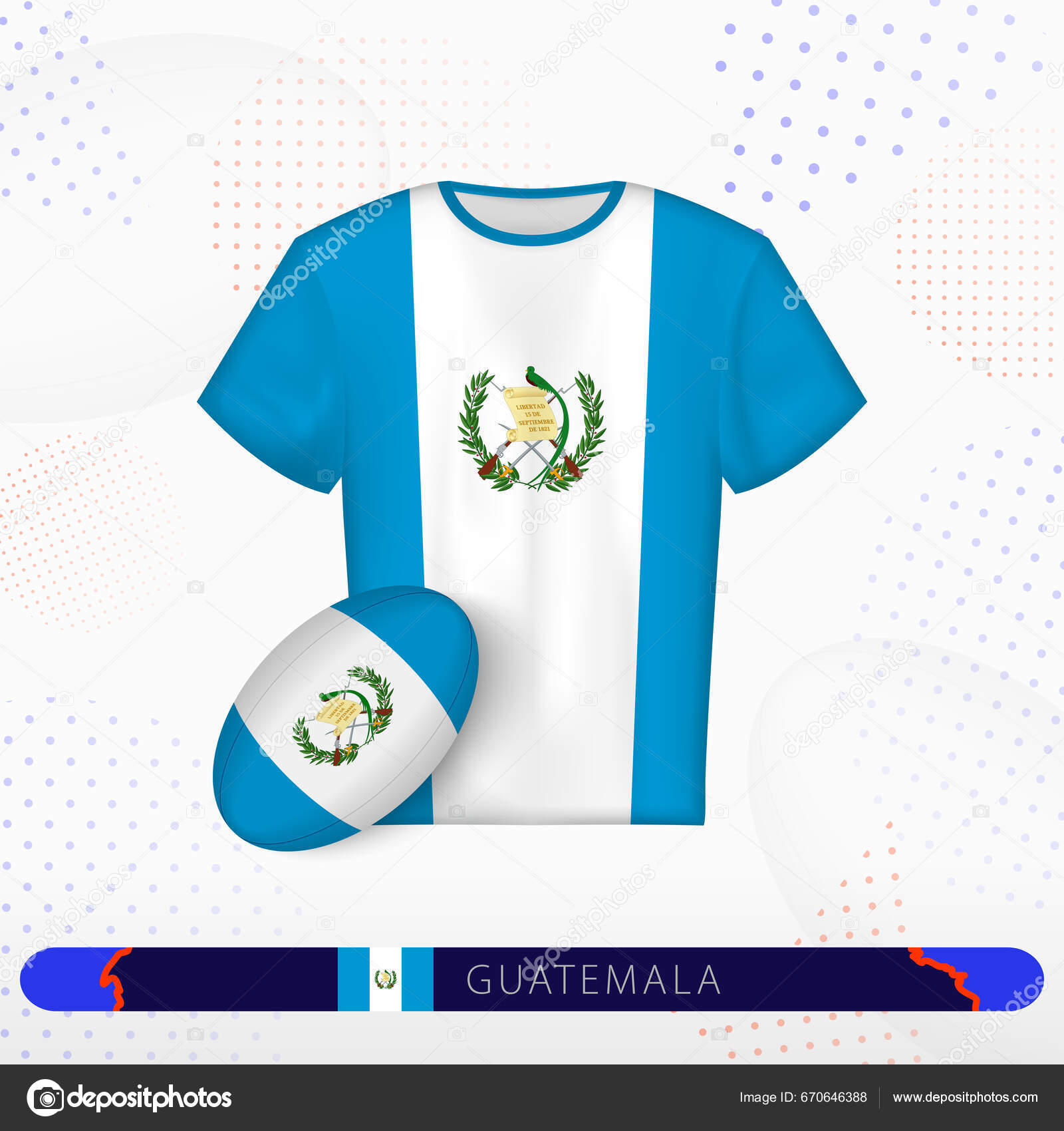 Guatemala Rugby Jersey Rugby Ball Guatemala Abstract Sport Background