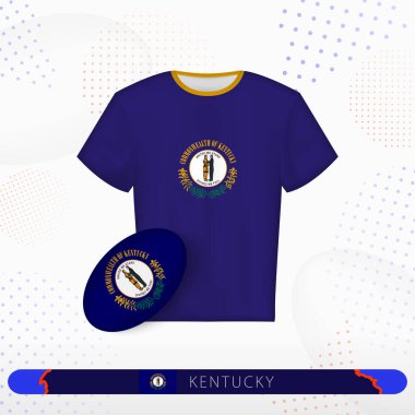 Kentucky ragbi forması ve soyut spor geçmişi olan Kentucky rugby topu..