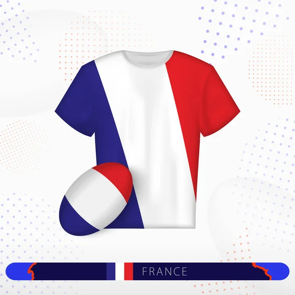 France Maillot Rugby Avec Ballon Rugby France Sur Fond Sport — Image vectorielle