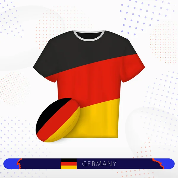 Германия Регби Джерси Регби Мяч Германии Абстрактном Спортивном Фоне — стоковый вектор