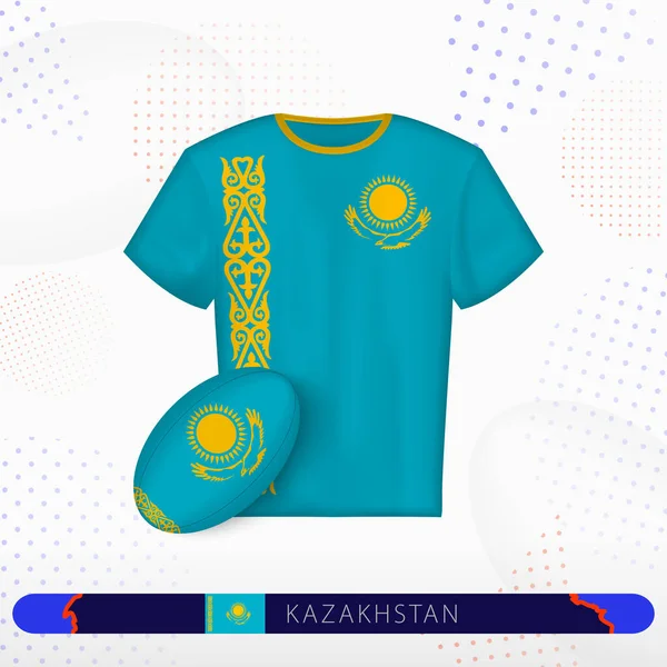 Kazakhstan Rugby Jersey Rugby Ball Kazakhstan Abstract Sport Background — Stock Vector
