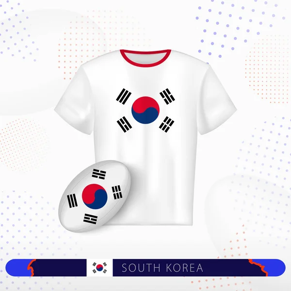 Camiseta Rugby Corea Del Sur Con Pelota Rugby Corea Del — Vector de stock