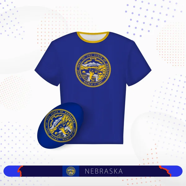 Soyut spor arka planında Nebraska 'nın rugby topu Nebraska ragbi forması.