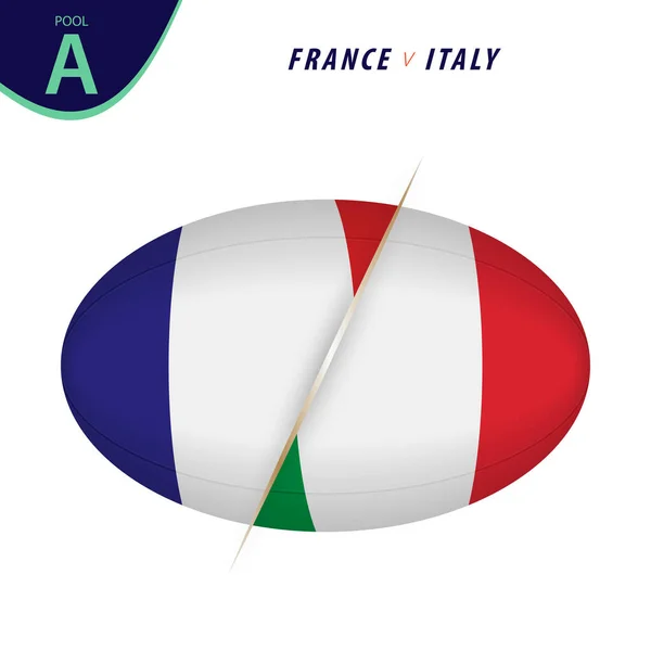 Konkurs Rugby Francja Przeciwko Włochom Rugby Kontra Ikona — Wektor stockowy