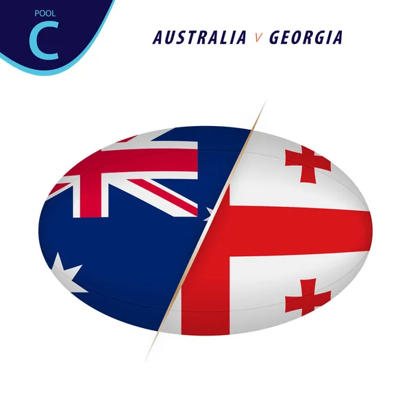Compétition Rugby Australie Contre Géorgie Rugby Contre Icône — Image vectorielle